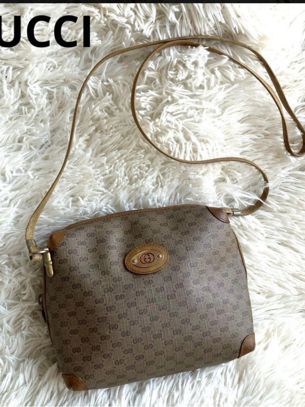 Authentic Vintage Gucci Micro GG Supreme Crossbody Bag Brown Tan Monogram Canvas